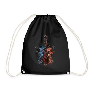 Gitarre - Turnbeutel - Schwarz - Vorne
