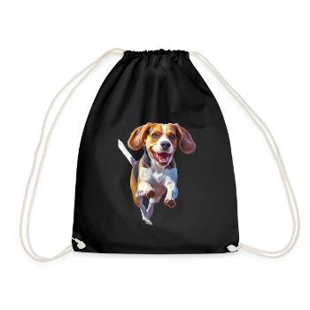 Beagle - Turnbeutel - Schwarz - Vorne