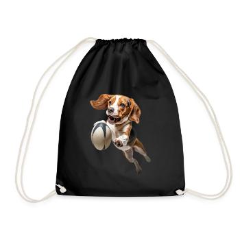 Beagle - Turnbeutel - Schwarz - Vorne