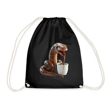 Wurm Kaffee - Turnbeutel - Schwarz - Vorne