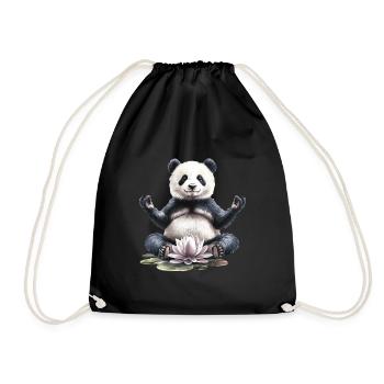 Panda - Turnbeutel - Schwarz - Vorne