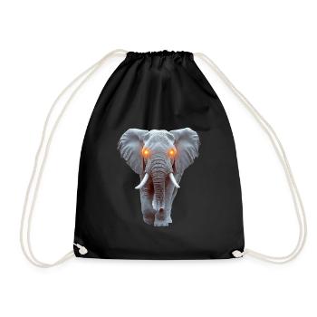 Elefant - Turnbeutel - Schwarz - Vorne