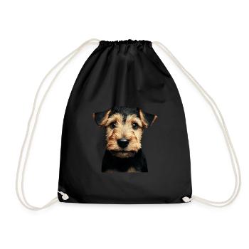Airedale Terrier - Turnbeutel - Schwarz - Vorne