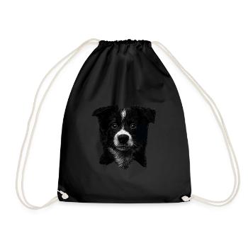 Border Collie - Turnbeutel - Schwarz - Vorne