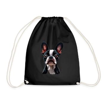Boston Terrier - Turnbeutel - Schwarz - Vorne