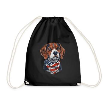Beagle - Turnbeutel - Schwarz - Vorne