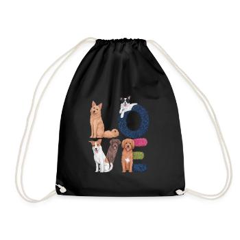 Liebe Hunde - Turnbeutel - Schwarz - Vorne