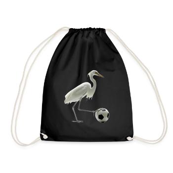 Reiher Vogel - Turnbeutel - Schwarz - Vorne