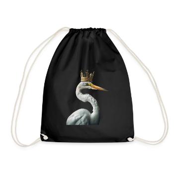 Reiher Vogel - Turnbeutel - Schwarz - Vorne