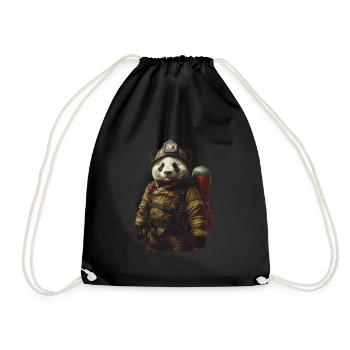 Panda - Turnbeutel - Schwarz - Vorne