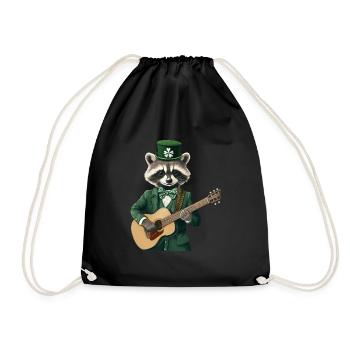 Waschbär - Turnbeutel - Schwarz - Vorne