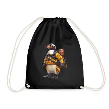 Pinguin - Turnbeutel - Schwarz - Vorne
