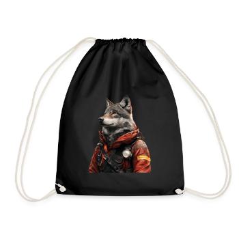 Wolf - Turnbeutel - Schwarz - Vorne