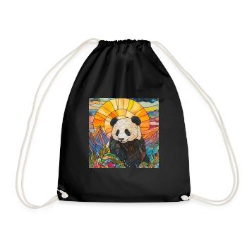 Panda - Turnbeutel - Schwarz - Vorne