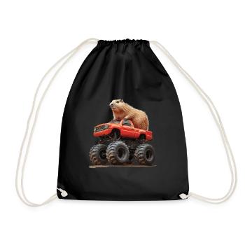 Wasserschwein - Turnbeutel - Schwarz - Vorne