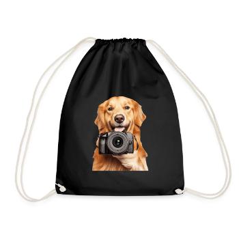 Golden Retriever - Turnbeutel - Schwarz - Vorne