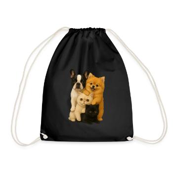 Bouledogue français Poméranien exotique à poil court - Sac de sport léger - noir - Devant