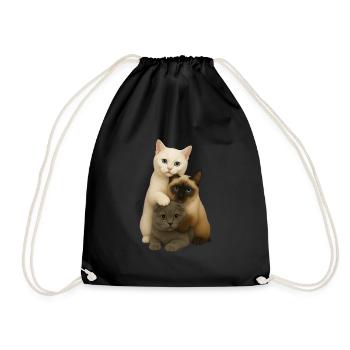 British Shorthair Siamois Fold - Sac de sport léger - noir - Devant