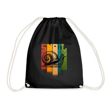 Snail - Drawstring Bag - black - Front