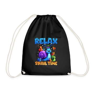 Snail - Drawstring Bag - black - Front