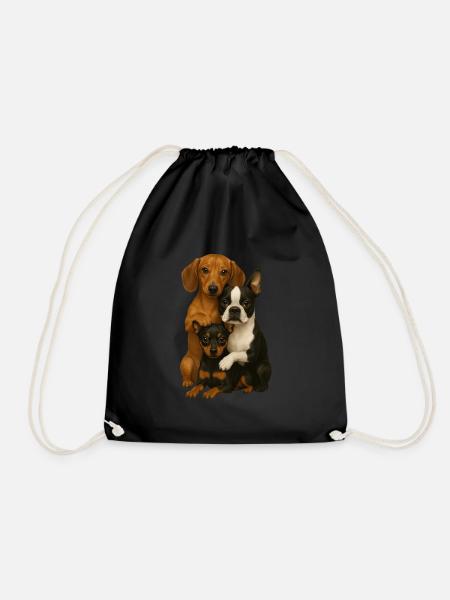 Hund Hunde Süße Hunde - Turnbeutel - Schwarz