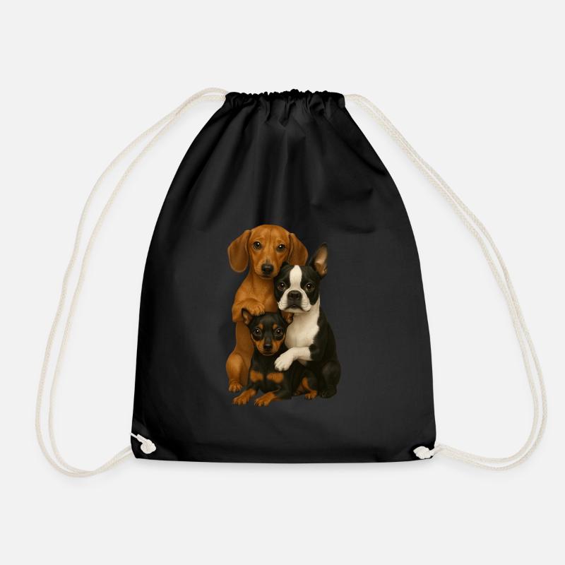 Hund Hunde Süße Hunde - Turnbeutel - Schwarz