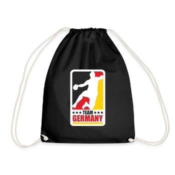 Handball Team Deutschland TShirt - Turnbeutel - Schwarz - Vorne