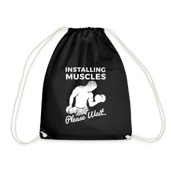 Weightlifter Fitness Strength Training Strength Training - Drawstring Bag - black - Front