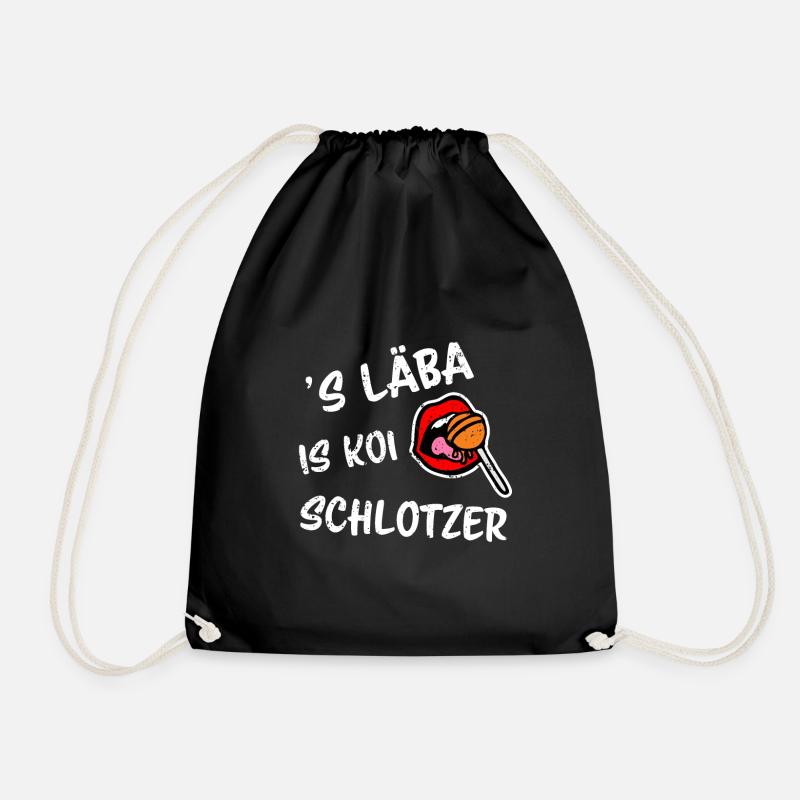 koi Schlotzer lustiger schwäbischer Spruch - Turnbeutel - Schwarz