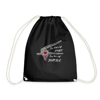 Spätzle Liebe Schwaben Geschenkidee - Turnbeutel - Schwarz - Vorne