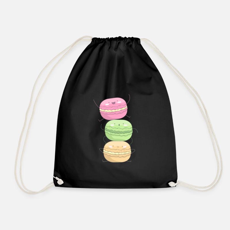 Lustige Macarons Geschenk für Bäcker - Turnbeutel - Schwarz