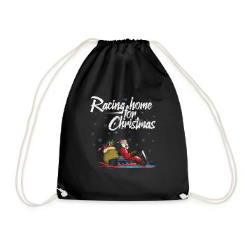 Racing home for Christmas Kart Rennfahrer - Turnbeutel - Schwarz - Vorne