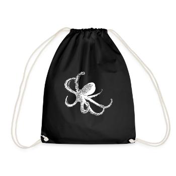 Oktopus - Krake - Turnbeutel - Schwarz - Vorne