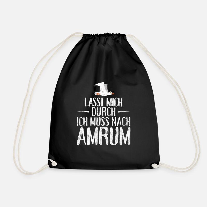 Lasst mich durch ich muss nach Amrum Möwe - Turnbeutel - Schwarz