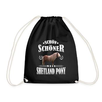 Schön Schöner Mein Shetland Pony - Turnbeutel - Schwarz - Vorne
