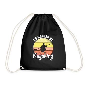 Kayaker Kayaking - Drawstring Bag - black - Front