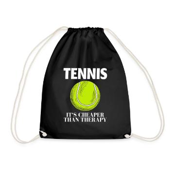 Tennis Tennisspiel - Turnbeutel - Schwarz - Vorne