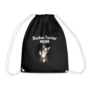 Boston Terrier Mom - Turnbeutel - Schwarz - Vorne