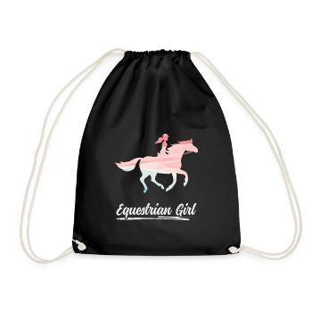 Equestrian Girl Horse Riding Dressage - Turnbeutel - Schwarz - Vorne