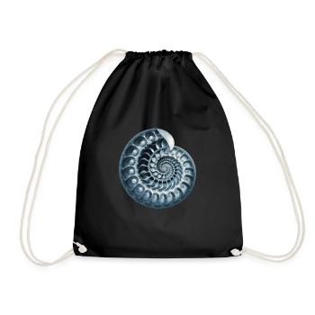 Fibonacci spiral, shell, snail, phi, symbol - Drawstring Bag - black - Front