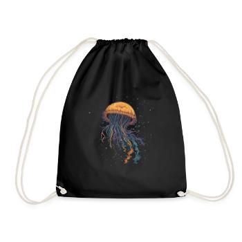 Jellyfish - Drawstring Bag - black - Front