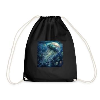 Jellyfish - Drawstring Bag - black - Front