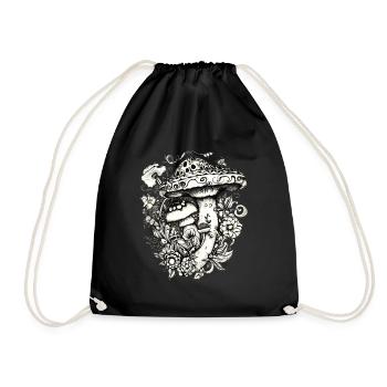 Mushrooms, Magic mushrooms, Autumn, Forest, Nature - Drawstring Bag - black - Front