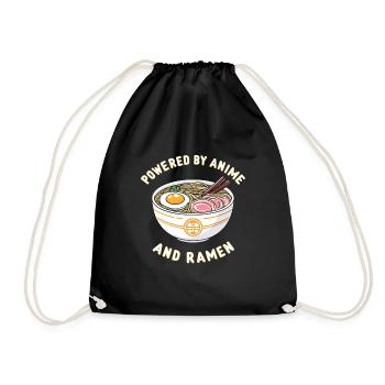 Propulsé par l’anime et les ramen - Sac de sport léger - noir - Devant