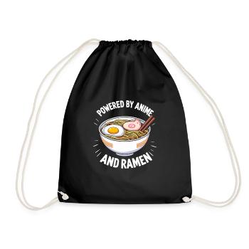 Propulsé par l’anime et les ramen - Sac de sport léger - noir - Devant