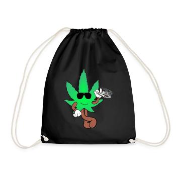 Der Bloom - Weed Cannabis Stoned Hanf Marihuana - Turnbeutel - Schwarz - Vorne