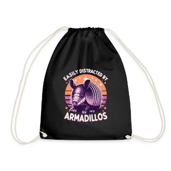 Leicht abgelenkt durch Armadillos Gürteltier - Turnbeutel - Schwarz - Vorne