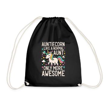 Tante, Tante, Licorne - Sac de sport léger - noir - Devant