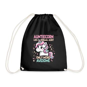 Tante, Tante, Licorne - Sac de sport léger - noir - Devant