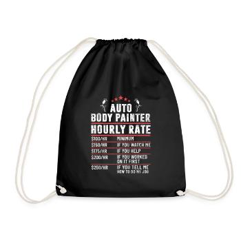 Auto Body Painter Hourly Rate Vehicle Painter - Drawstring Bag - black - Front